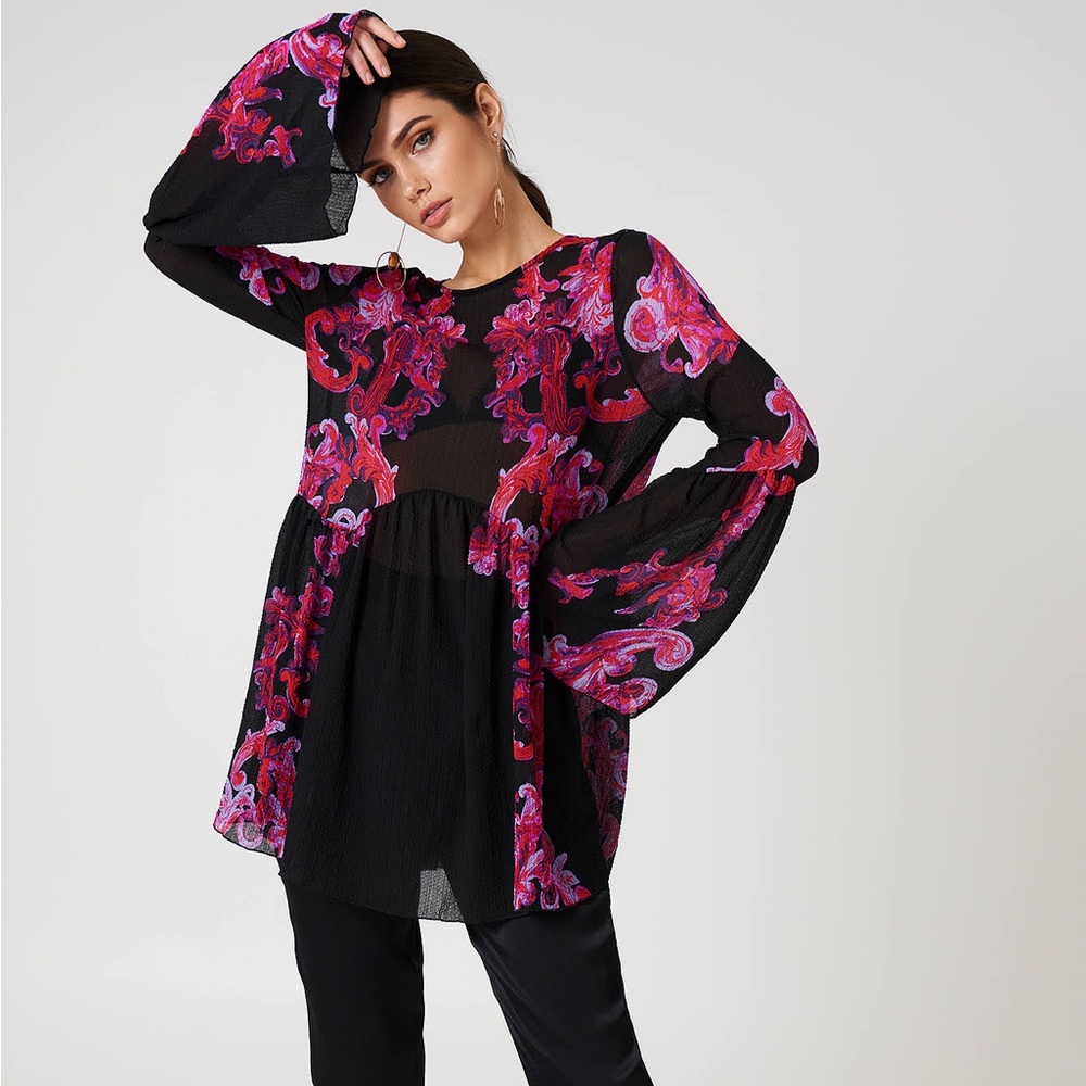 Free People Bell Sleeve Swing Dress